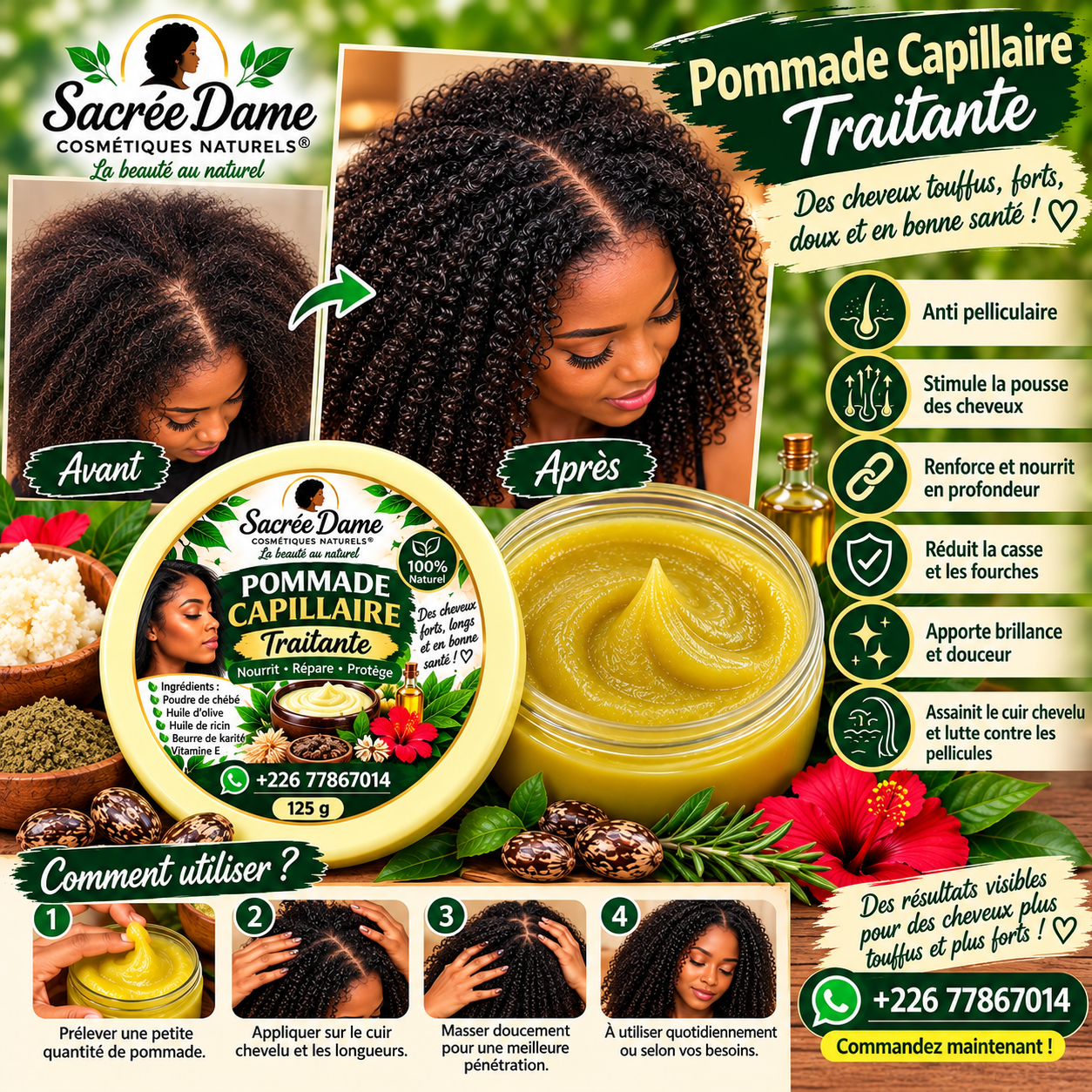 Pommade capillaire traitante