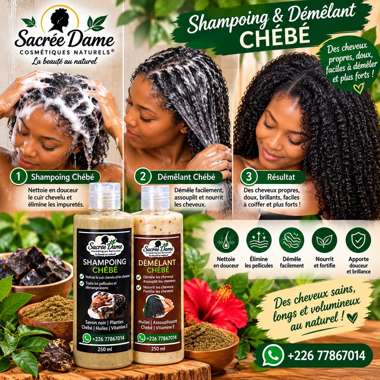 SHAMPOING ET DEMELANT CHEBE